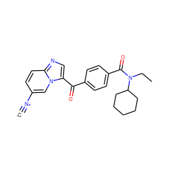 [C-]#[N+]c1ccc2ncc(C(=O)c3ccc(C(=O)N(CC)C4CCCCC4)cc3)n2c1 ZINC000145598956