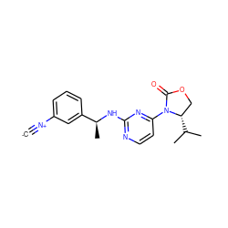 [C-]#[N+]c1cccc([C@H](C)Nc2nccc(N3C(=O)OC[C@@H]3C(C)C)n2)c1 ZINC000261179241