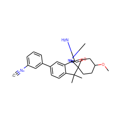[C-]#[N+]c1cccc(-c2ccc3c(c2)[C@@]2(N=C(N)N(C)C2=O)C2(CCC(OC)CC2)C3(C)C)c1 ZINC000201232615