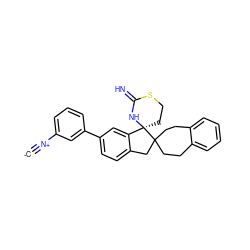 [C-]#[N+]c1cccc(-c2ccc3c(c2)[C@]2(CCSC(=N)N2)C2(CCc4ccccc4CC2)C3)c1 ZINC001772573490