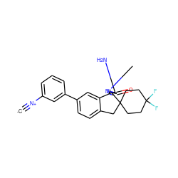 [C-]#[N+]c1cccc(-c2ccc3c(c2)[C@]2(N=C(N)N(C)C2=O)C2(CCC(F)(F)CC2)C3)c1 ZINC000201257662