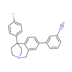 [C-]#[N+]c1cccc(-c2ccc3c(c2)CN2CCC3(c3ccc(Cl)cc3)CC2)c1 ZINC000146959648