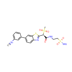 [C-]#[N+]c1cccc(-c2ccc3nc([C@H](C(=O)NCCS(N)(=O)=O)S(C)(=O)=O)sc3c2)c1 ZINC000261102901