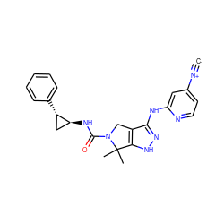 [C-]#[N+]c1ccnc(Nc2n[nH]c3c2CN(C(=O)N[C@H]2C[C@@H]2c2ccccc2)C3(C)C)c1 ZINC000147501462