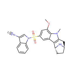 [C-]#[N+]c1cn(S(=O)(=O)c2cc(OC)c3c(c2)c2c(n3C)C[C@H]3CC[C@H]2N3)c2ccccc12 ZINC000100633140