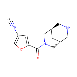 [C-]#[N+]c1coc(C(=O)N2C[C@H]3CNC[C@@H](C3)C2)c1 ZINC000169711291