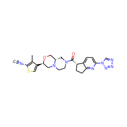 [C-]#[N+]c1scc([C@@H]2CN3CCN(C(=O)[C@H]4CCc5nc(-n6cnnn6)ccc54)C[C@H]3CO2)c1C ZINC000473170722