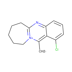 [CH2-]c1c2c(Cl)cccc2nc2[n+]1CCCCC2 ZINC000028457190