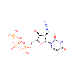 [N-]=[N+]=N[C@@H]1[C@H](O)[C@@H](CO[P@@](=O)(O)O[P@@](=O)(O)OP(=O)(O)O)O[C@H]1n1ccc(=O)[nH]c1=O ZINC000071294389
