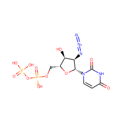 [N-]=[N+]=N[C@@H]1[C@H](O)[C@@H](CO[P@@](=O)(O)OP(=O)(O)O)O[C@H]1n1ccc(=O)[nH]c1=O ZINC000031490113