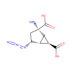 [N-]=[N+]=N[C@@H]1C[C@@](N)(C(=O)O)[C@@H]2[C@@H](C(=O)O)[C@@H]21 ZINC000096270261