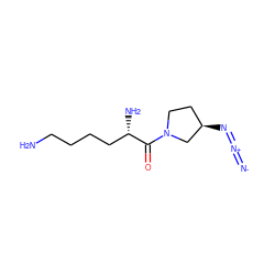 [N-]=[N+]=N[C@@H]1CCN(C(=O)[C@@H](N)CCCCN)C1 ZINC000013529464