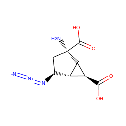 [N-]=[N+]=N[C@H]1C[C@@](N)(C(=O)O)[C@@H]2[C@@H](C(=O)O)[C@H]12 ZINC000096270260