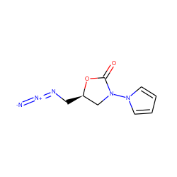 [N-]=[N+]=NC[C@@H]1CN(n2cccc2)C(=O)O1 ZINC000013472694