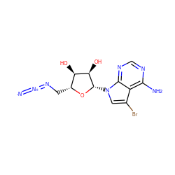 [N-]=[N+]=NC[C@H]1O[C@@H](n2cc(Br)c3c(N)ncnc32)[C@H](O)[C@@H]1O ZINC000013809461