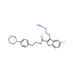 [N-]=[N+]=NCCc1c(C(=O)NCCc2ccc(N3CCCCC3)cc2)[nH]c2ccc(Cl)cc12 ZINC000653692787