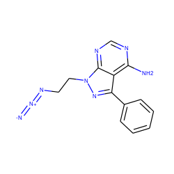 [N-]=[N+]=NCCn1nc(-c2ccccc2)c2c(N)ncnc21 ZINC000066077155