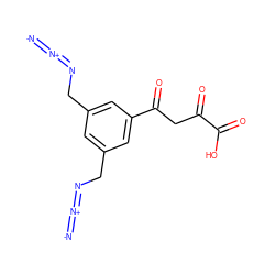 [N-]=[N+]=NCc1cc(CN=[N+]=[N-])cc(C(=O)CC(=O)C(=O)O)c1 ZINC000013488678