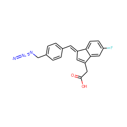 [N-]=[N+]=NCc1ccc(/C=C2\C=C(CC(=O)O)c3cc(F)ccc32)cc1 ZINC000040848388