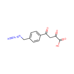 [N-]=[N+]=NCc1ccc(C(=O)CC(=O)C(=O)O)cc1 ZINC000013488689