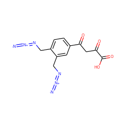 [N-]=[N+]=NCc1ccc(C(=O)CC(=O)C(=O)O)cc1CN=[N+]=[N-] ZINC000013488679