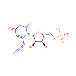 [N-]=[N+]=Nc1cc(=O)[nH]c(=O)n1[C@@H]1O[C@H](COP(=O)(O)O)[C@@H](O)[C@H]1O ZINC000014975887
