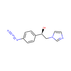 [N-]=[N+]=Nc1ccc([C@@H](O)Cn2ccnc2)cc1 ZINC000027300040