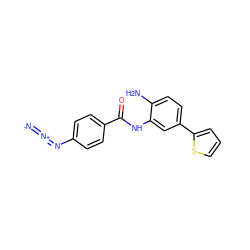 [N-]=[N+]=Nc1ccc(C(=O)Nc2cc(-c3cccs3)ccc2N)cc1 ZINC000084713997