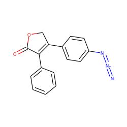 [N-]=[N+]=Nc1ccc(C2=C(c3ccccc3)C(=O)OC2)cc1 ZINC000013863991