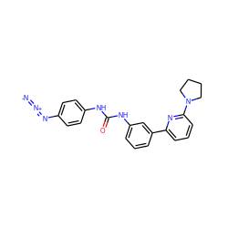 [N-]=[N+]=Nc1ccc(NC(=O)Nc2cccc(-c3cccc(N4CCCC4)n3)c2)cc1 ZINC000653692809