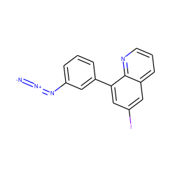 [N-]=[N+]=Nc1cccc(-c2cc(I)cc3cccnc23)c1 ZINC000013814070