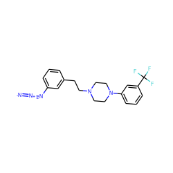 [N-]=[N+]=Nc1cccc(CCN2CCN(c3cccc(C(F)(F)F)c3)CC2)c1 ZINC000027630204