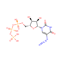 [N-]=[N+]=Nc1cn([C@@H]2O[C@H](CO[P@@](=O)(O)O[P@@](=O)(O)OP(=O)(O)O)[C@@H](O)[C@H]2O)c(=O)[nH]c1=O ZINC000038151337