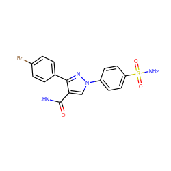 [NH]C(=O)c1cn(-c2ccc(S(N)(=O)=O)cc2)nc1-c1ccc(Br)cc1 ZINC000089469045