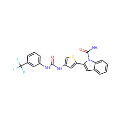 [NH]C(=O)n1c(-c2cc(NC(=O)Nc3cccc(C(F)(F)F)c3)cs2)cc2ccccc21 ZINC001772616370