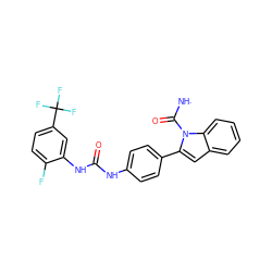 [NH]C(=O)n1c(-c2ccc(NC(=O)Nc3cc(C(F)(F)F)ccc3F)cc2)cc2ccccc21 ZINC001772597021