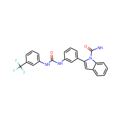 [NH]C(=O)n1c(-c2cccc(NC(=O)Nc3cccc(C(F)(F)F)c3)c2)cc2ccccc21 ZINC001772638935