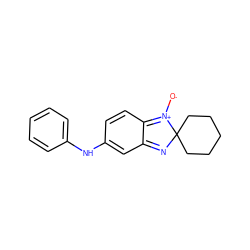 [O-][N+]1=c2ccc(Nc3ccccc3)cc2=NC12CCCCC2 ZINC000100436558