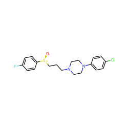 [O-][S@@+](CCCN1CCN(c2ccc(Cl)cc2)CC1)c1ccc(F)cc1 ZINC000169349071