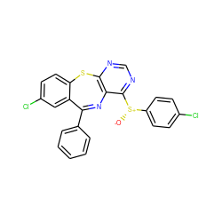 [O-][S@@+](c1ccc(Cl)cc1)c1ncnc2c1N=C(c1ccccc1)c1cc(Cl)ccc1S2 ZINC000137209705