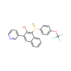 [O-][S@@+](c1ccc(OC(F)(F)F)cc1)c1c(O)c(-c2cccnc2)cc2ccccc12 ZINC000299820484