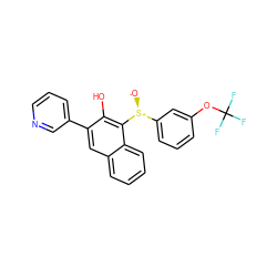 [O-][S@@+](c1cccc(OC(F)(F)F)c1)c1c(O)c(-c2cccnc2)cc2ccccc12 ZINC000299838382