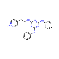 [O-][n+]1ccc(CCNc2nc(Nc3ccccc3)nc(Nc3ccccc3)n2)cc1 ZINC001772637713