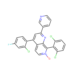 [O-][n+]1ccc2c(-c3ccc(F)cc3Cl)cc(-c3cccnc3)nc2c1-c1c(Cl)cccc1Cl ZINC000082149188