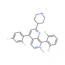 [O-][n+]1ccc2c(-c3ccc(F)cc3F)cc(C3CCNCC3)nc2c1-c1c(Cl)cccc1Cl ZINC000043193740