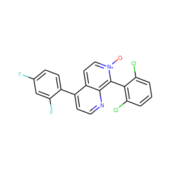 [O-][n+]1ccc2c(-c3ccc(F)cc3F)ccnc2c1-c1c(Cl)cccc1Cl ZINC000073160482