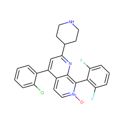 [O-][n+]1ccc2c(-c3ccccc3Cl)cc(C3CCNCC3)nc2c1-c1c(F)cccc1F ZINC000082149194