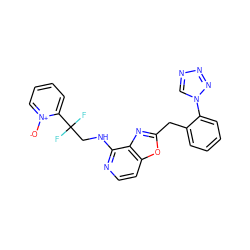 [O-][n+]1ccccc1C(F)(F)CNc1nccc2oc(Cc3ccccc3-n3cnnn3)nc12 ZINC000028526872