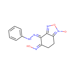 [O-][n+]1onc2c1CCC(=N/O)/C2=N\Nc1ccccc1 ZINC000017248991