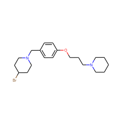 BrC1CCN(Cc2ccc(OCCCN3CCCCC3)cc2)CC1 ZINC000040898840